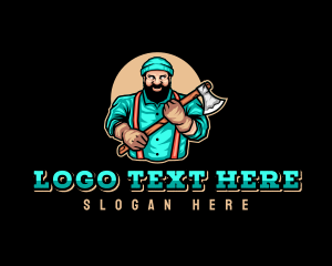 Craftman - Axe Logger Lumberjack logo design