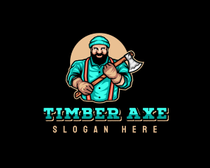 Axe Logger Lumberjack  logo design