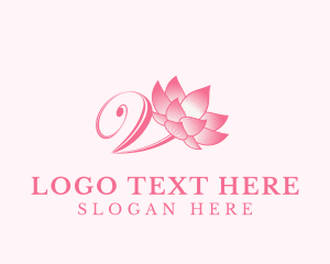 Healthy - Organic Lotus Letter V logo design