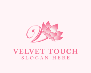 Organic Lotus Letter V logo design