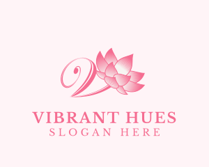 Organic Lotus Letter V logo design