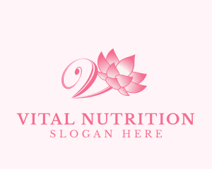 Organic Lotus Letter V logo design