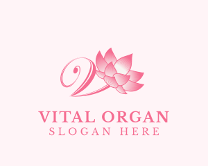 Organic Lotus Letter V logo design