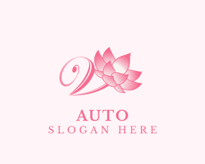 Herbal - Organic Lotus Letter V logo design
