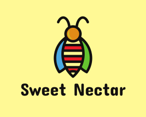 Tropical Bee Insect Bug logo design