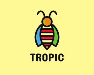 Tropical Bee Insect Bug logo design