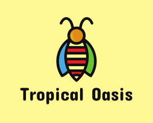 Tropical Bee Insect Bug logo design