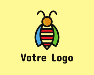 Preschool - Tropical Bee Insect Bug logo design