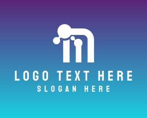 Stroke - Networking Letter M logo design