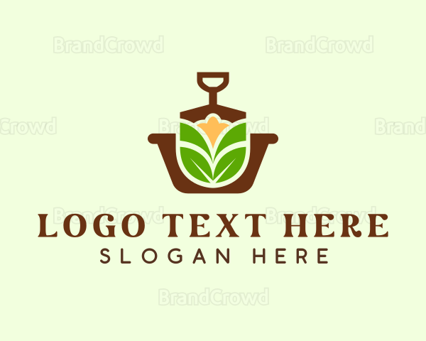 Shovel Pot Plant Logo