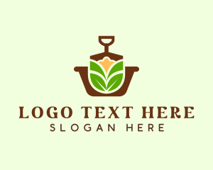 Shovel - Shovel Pot Plant logo design