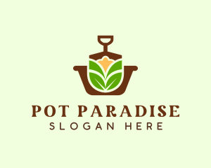 Pot - Shovel Pot Plant logo design