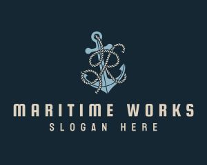 Shipyard - Marine Anchor Rope Letter R logo design