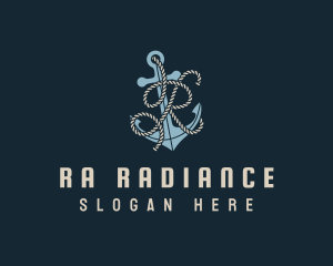 Marine Anchor Rope Letter R logo design