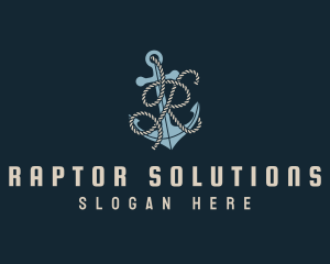 Marine Anchor Rope Letter R logo design