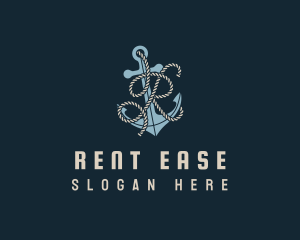 Marine Anchor Rope Letter R logo design