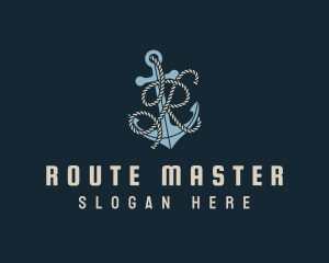 Marine Anchor Rope Letter R logo design