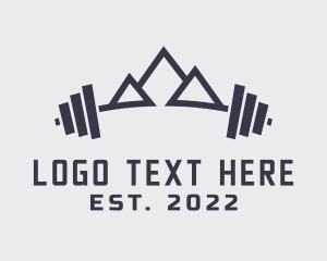 Strong - Barbell Mountain Peak logo design