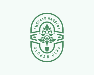 Shovel Plant Gardening logo design