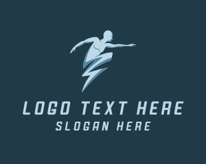 Charging - Energy Bolt Human logo design