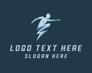 Fast - Energy Bolt Human logo design