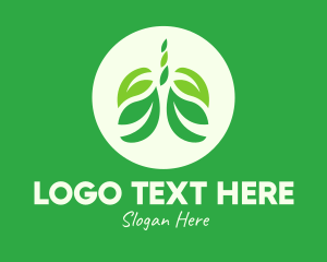 Pulmonologist - Green Eco Lungs logo design