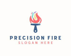 Paintbrush Fire Painter logo design