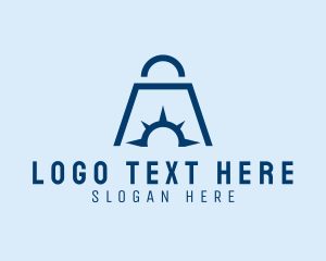 Online Shopping - Shopping Bag Compass logo design