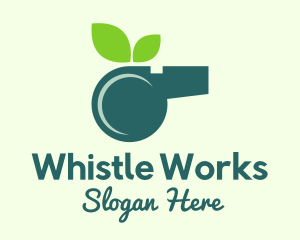 Whistle - Eco Leaf Whistle logo design