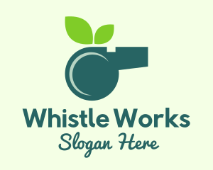 Eco Leaf Whistle  logo design