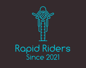 Blue Motorcycle Racer logo design