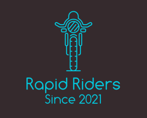 Motorcycle - Blue Motorcycle Racer logo design