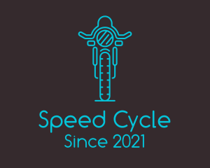 Motorcycle - Blue Motorcycle Racer logo design
