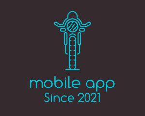 Dirt Bike - Blue Motorcycle Racer logo design