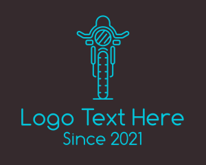 Motorparts - Blue Motorcycle Racer logo design