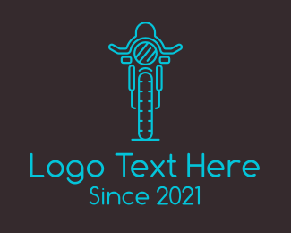 Blue Motorcycle Racer logo design