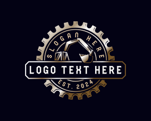 Cogwheel - Excavator Cogwheel Construction logo design