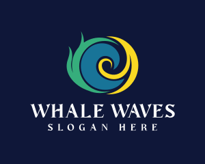 Beach Spiral Wave logo design