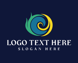 Oceanic - Beach Spiral Wave logo design