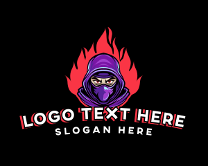 Character - Fire Ninja Hoodie Gaming logo design