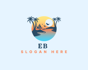 Summer Vacation Island Logo