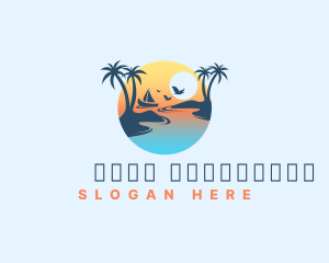 Ocean - Summer Vacation Island logo design