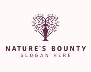 Nature Heart Woman logo design