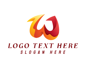 Alphabet - Colorful Letter W Stroke logo design