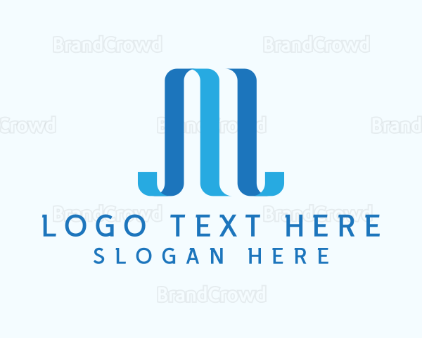 Marketing Ribbon Letter M Logo
