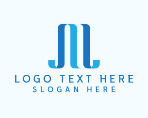 Typography - Marketing Ribbon Letter M logo design