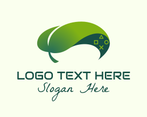 Tech - Leaf Game Controller logo design