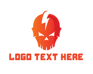 Thunder - Lightning Skull Gaming logo design
