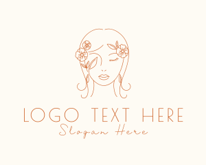 Girl - Floral Beauty Face logo design