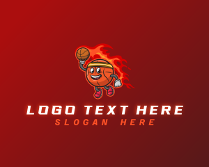 Character - Fire Basketball Sport logo design